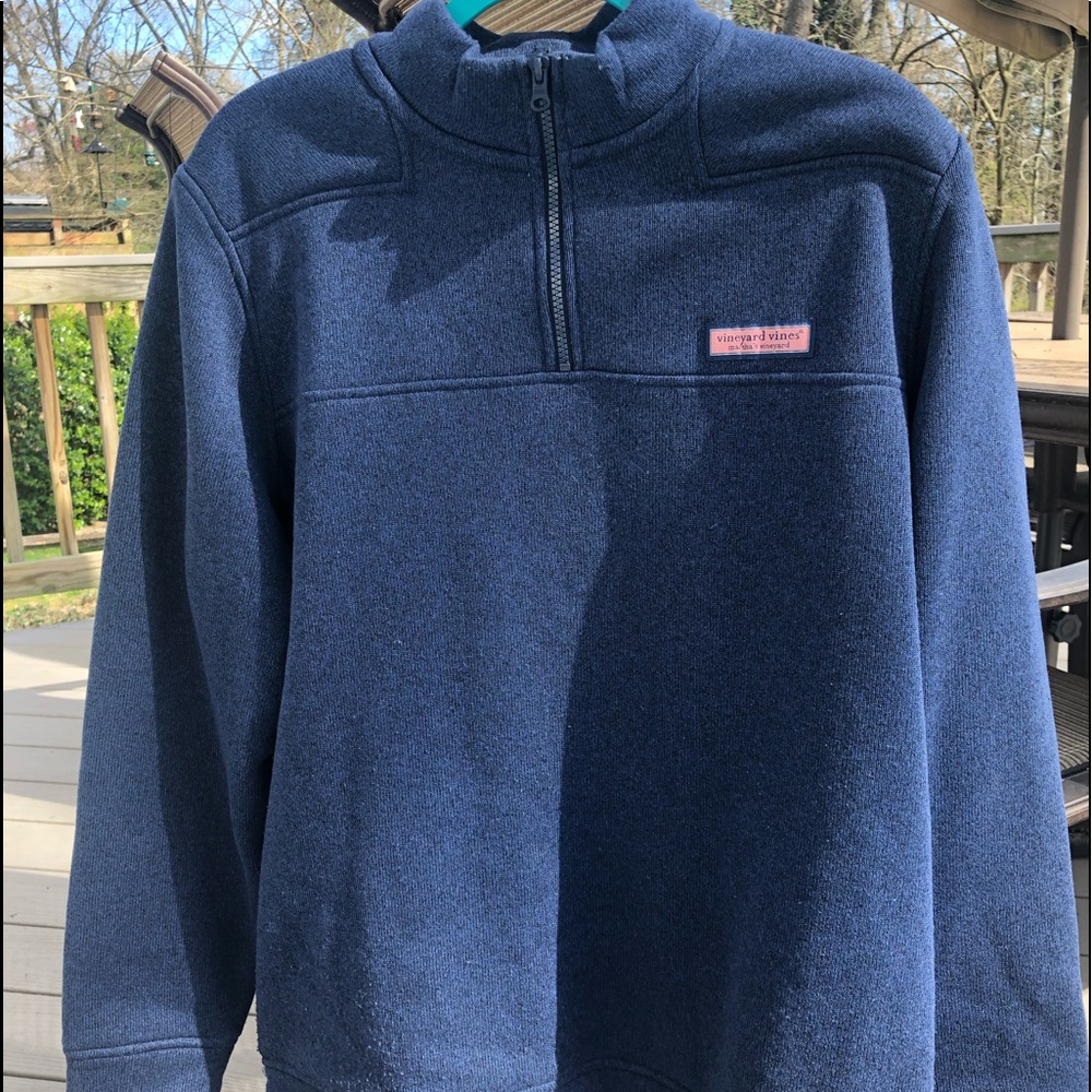 Vineyard Vines blue quarter zip sweater